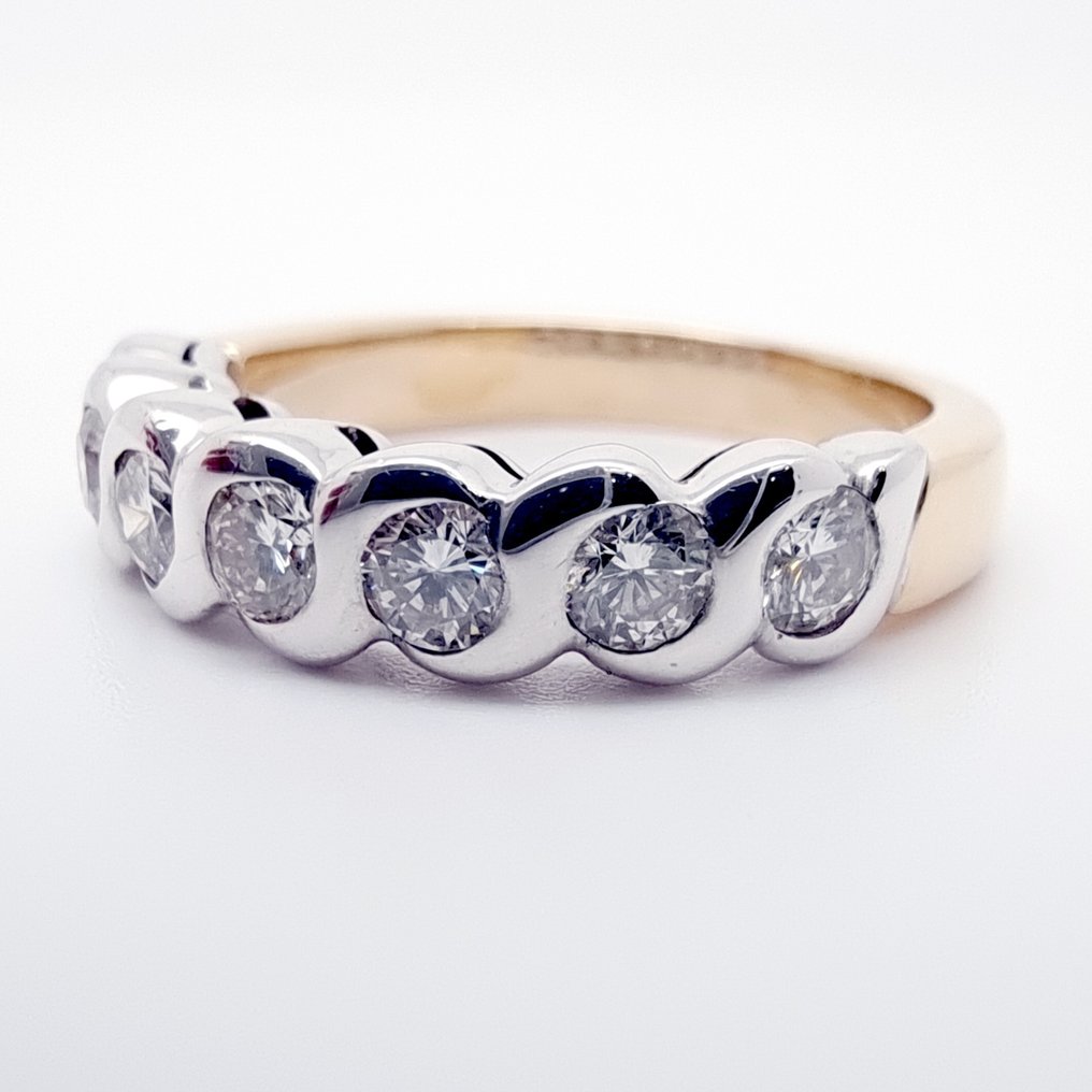 戒指 - 18 克拉 白金, 黃金 鉆石 (天然) #4.3