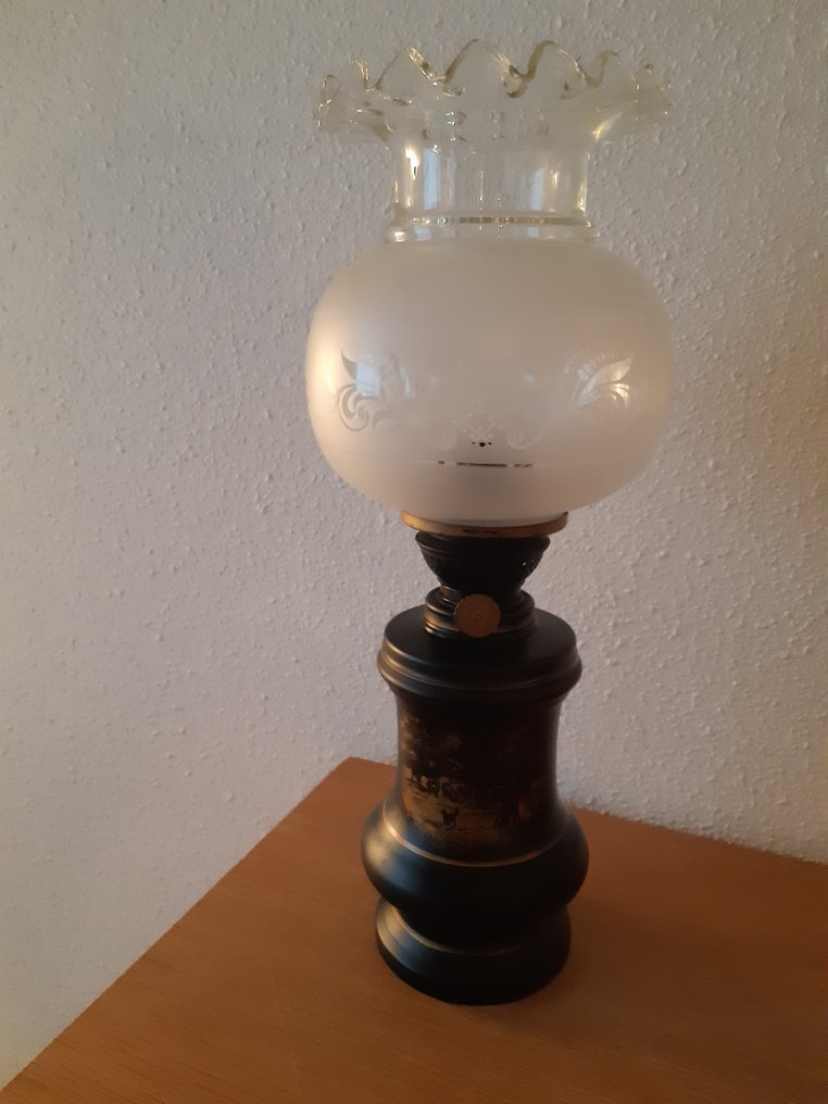 Metawa (1923-1979) - Λάμπα πετρελαίου - τραπεζάκι φωτιστικό - Μέταλλο, Γυαλί #1.0