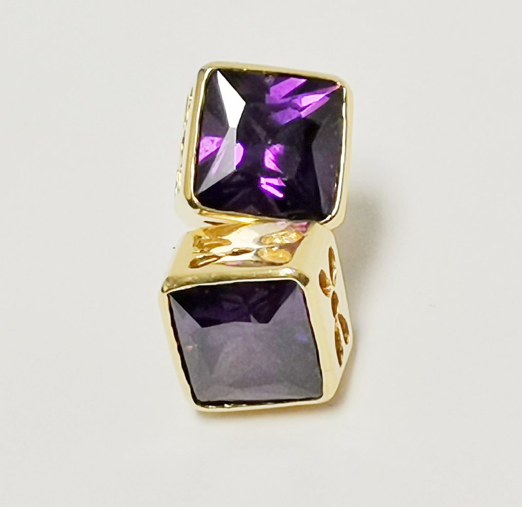 Øredobber - 18 karat Gull Ametyst #3.2