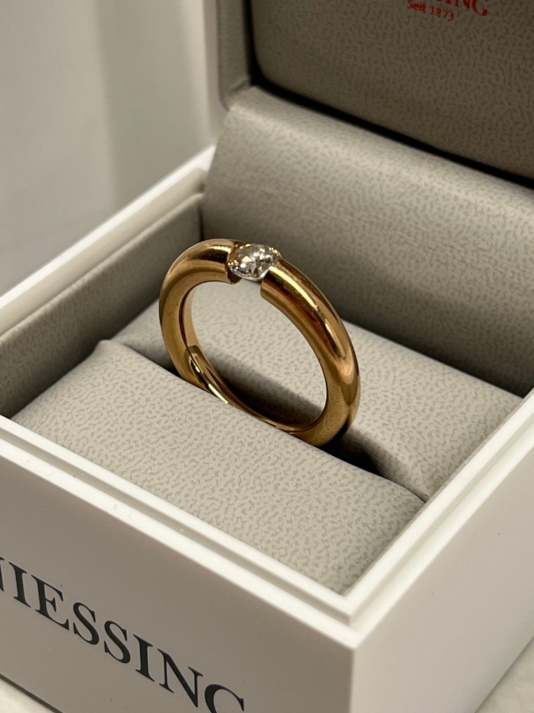 Δαχτυλίδι αρραβώνων - 18 καράτια Ροζ χρυσό -  0.50ct. tw. Διαμάντι (Φυσικό) - Niessing Spannring Tapere #1.0