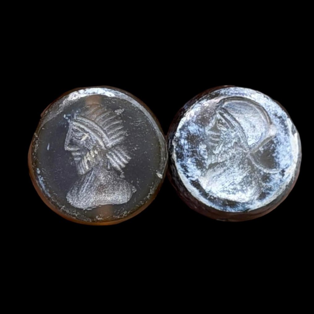 Αρχαία Ρωμαϊκή Agate πακέτο των 2 Εγγλυφή  (χωρίς τιμή ασφαλείας) #1.0