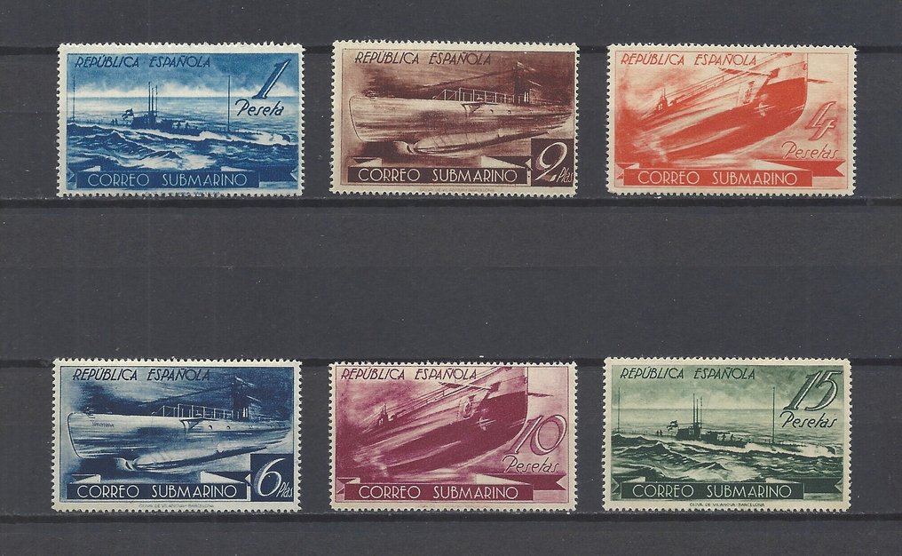 西班牙 1938 - Submarino系列完整版 - Edifil nº 775/80 #1.0