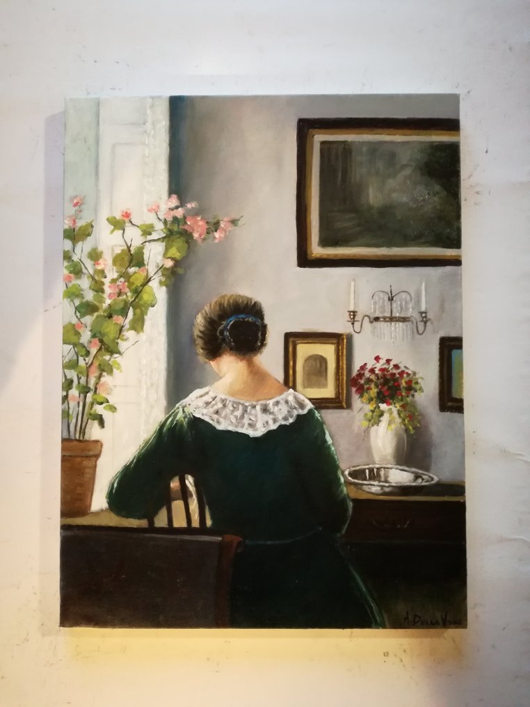 A. Della Valle (XX), da Carl Vilhelm - Interno con dama #1.0