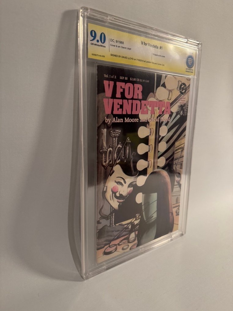 V per Vendetta #1 - Signed by David Lloyd - 1 Signed graded comic - Prima edizione - 1988 - CBCS 9 #4.3