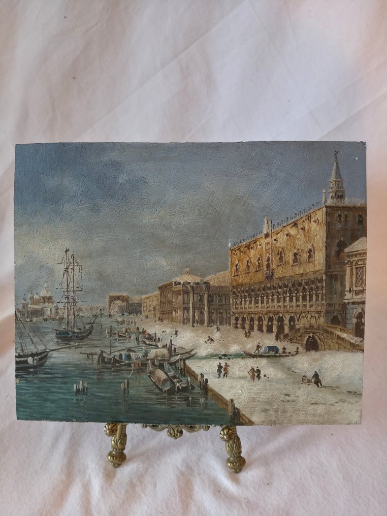 Francesco Guardi (1712-1793), Po - Veduta Veneziana Innevata #1.0