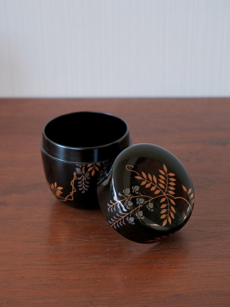 中村宗悦 Nakamura Sōetsu - Natsume - Νακαμούρα Σοέτσου – Ιαπωνικό δοχείο ρεσίνης με γλάσο γλυκοπατάτας - Ξύλο, βερνίκι - Βαμμένο κουτί τσαγιού #4.3