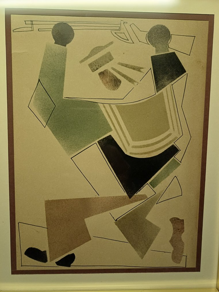 Vladimir Vasil'evic Lebedev (1891-1967), Attrib. - Figura Cubo Futurista #4.3