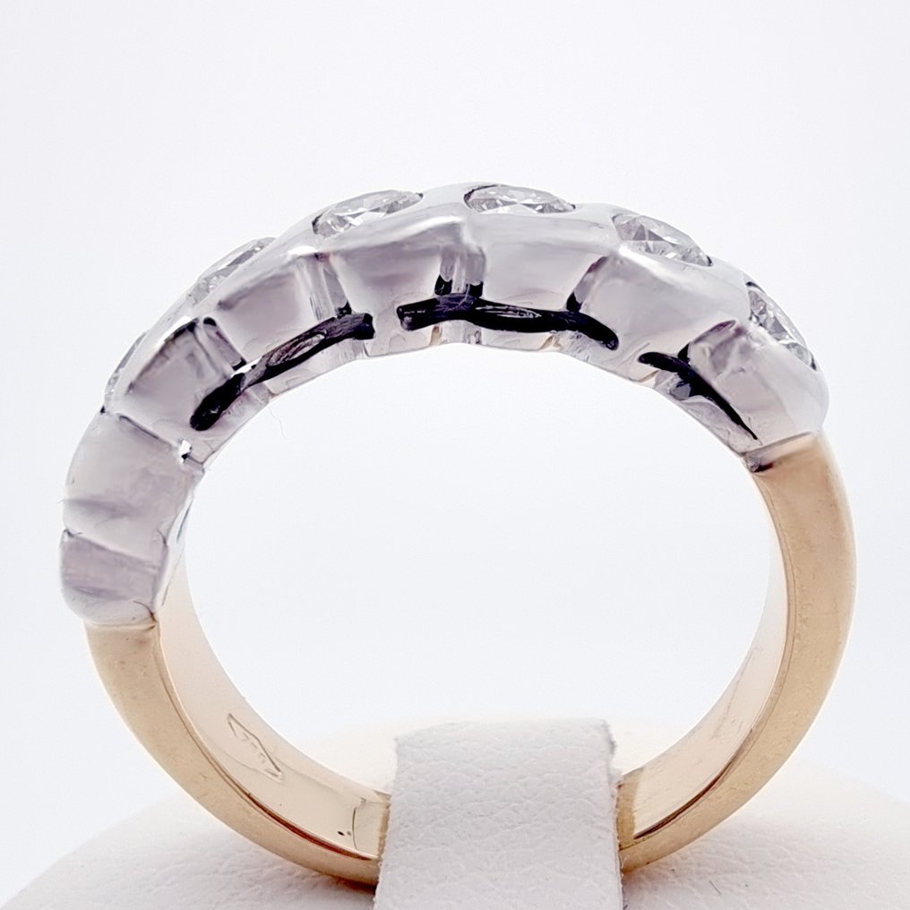 戒指 - 18 克拉 白金, 黃金 鉆石 (天然) #2.1