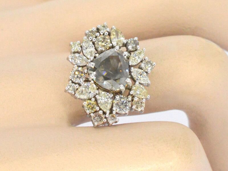 Ohne mindestpreis - Ring - 14 kt Weißgold #1.0