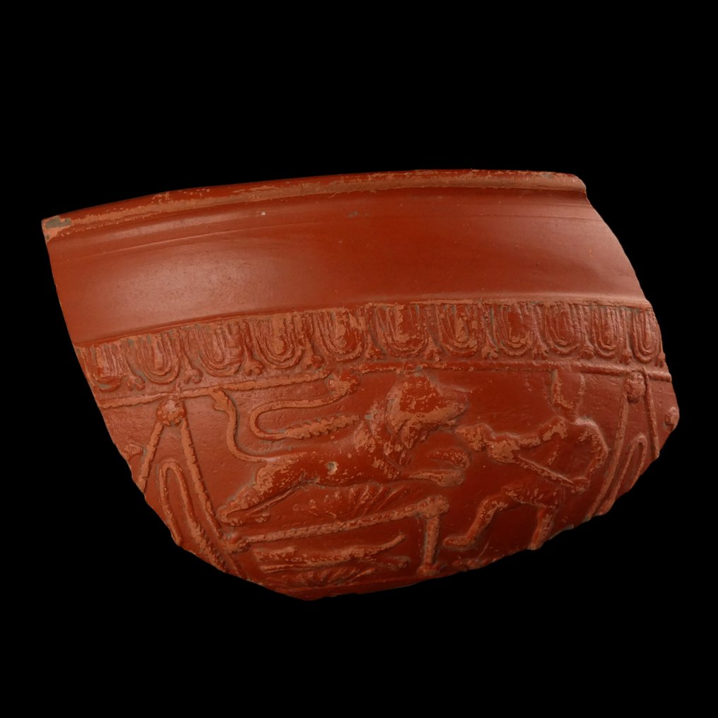 Αρχαία Ρωμαϊκή Σκηνή αγωνιστική σε θραύσμα Terra Sigillata. #3.2