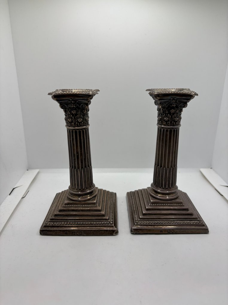 燭台 (2) - 英国银，1916年，伦敦 #1.0