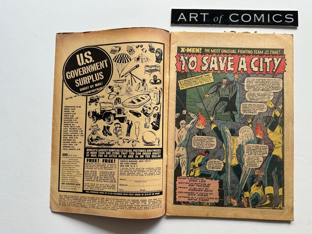 X-Men #23 - Count Nefaria, Eel, Unicorn, Porcupine, Scarecrow Appearance - 1 Comic - EO - 1966 #3.2