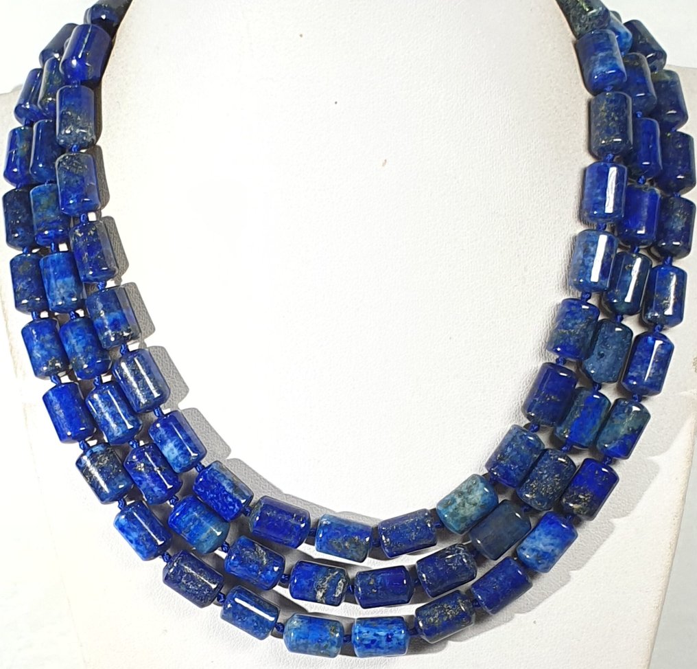 天然青金石,来自阿富汗——非常罕见——平和、宁静与安详——925纯银闭合 - 项链 #3.2