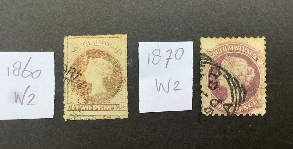 澳大利亚 1860/1905 - 澳大利亚旧州：南澳大利亚和西澳大利亚在一张插页上。 - Stanley Gibbons #2.1