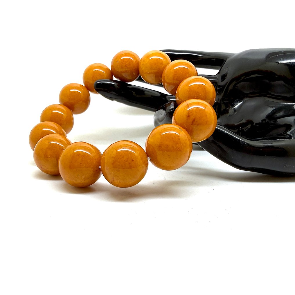 Bracciale esclusivo con perline in ambra baltica, 18 mm, 41,7 g - Ambra - Baltic amber - succinite #1.0