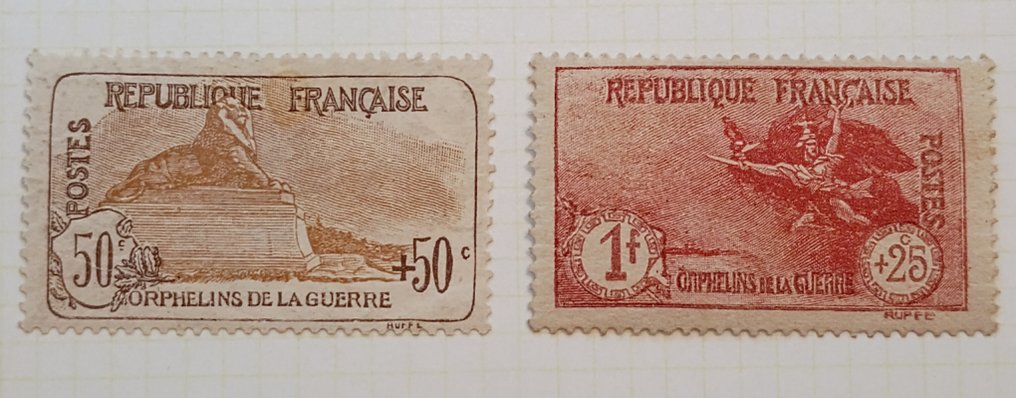 Frankrike 1917 - Frankrikes krigsskadade - Yvert 153 & 154 #1.0