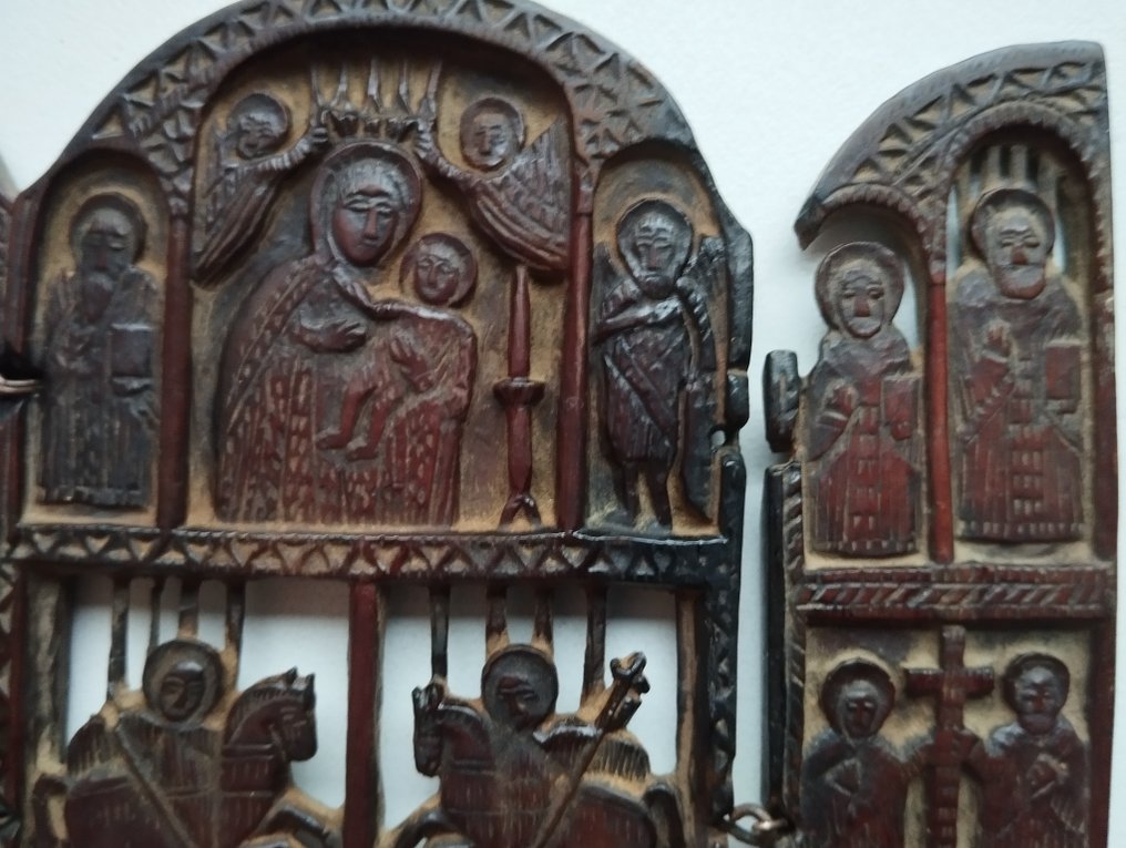 Icon - Saints, wooden carved icon - Wood #4.3