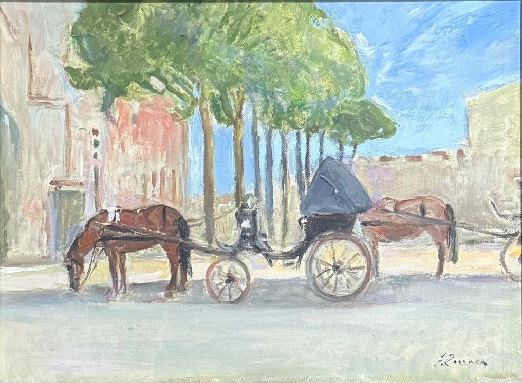 Ferruccio Torraca (1907-?) - Calesse con Cavalli #2.1