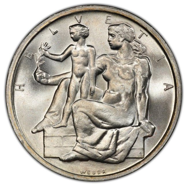 Suisse, Berne 5 Francs 1948 - NGC MS64 #2.1