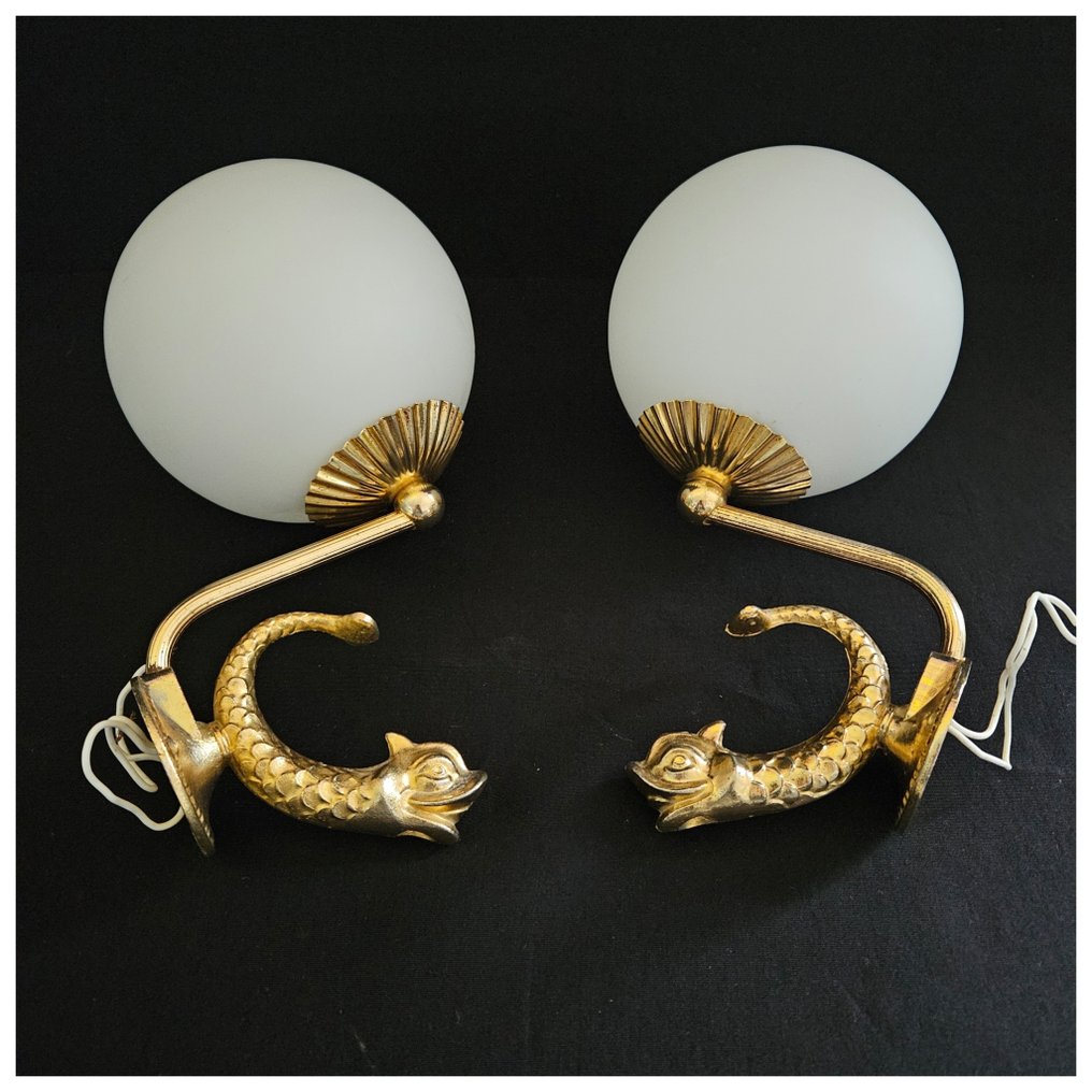 Lampe murale - Verre, Laiton #1.0