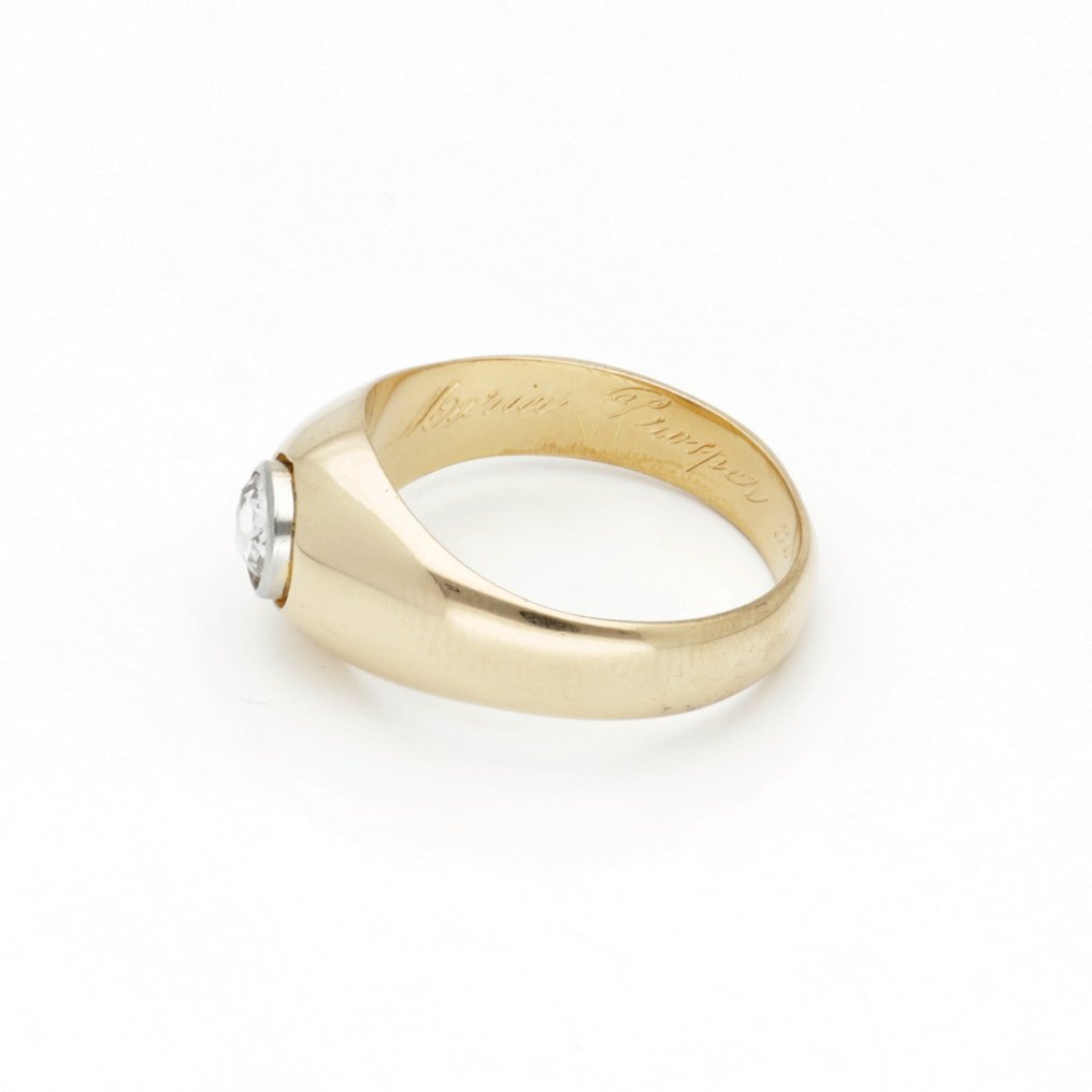 Bague - 18 carats Or jaune - Diamant / Selle d'étrier #2.1