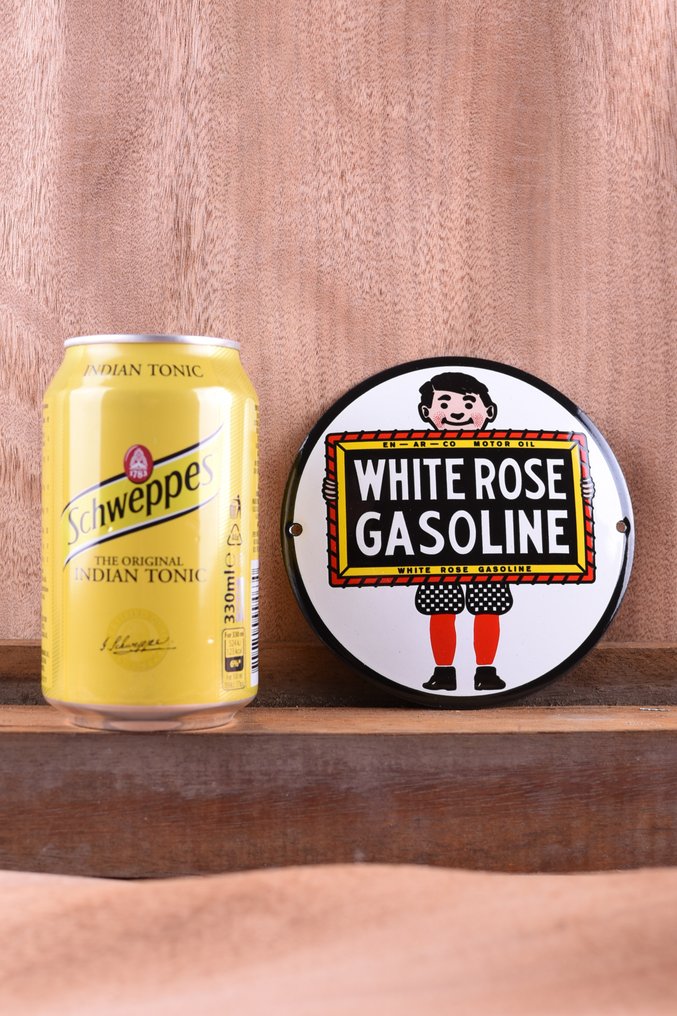 Sign - White Rose - White Rose Gassoline; emaille; enamel; high gloss #4.3