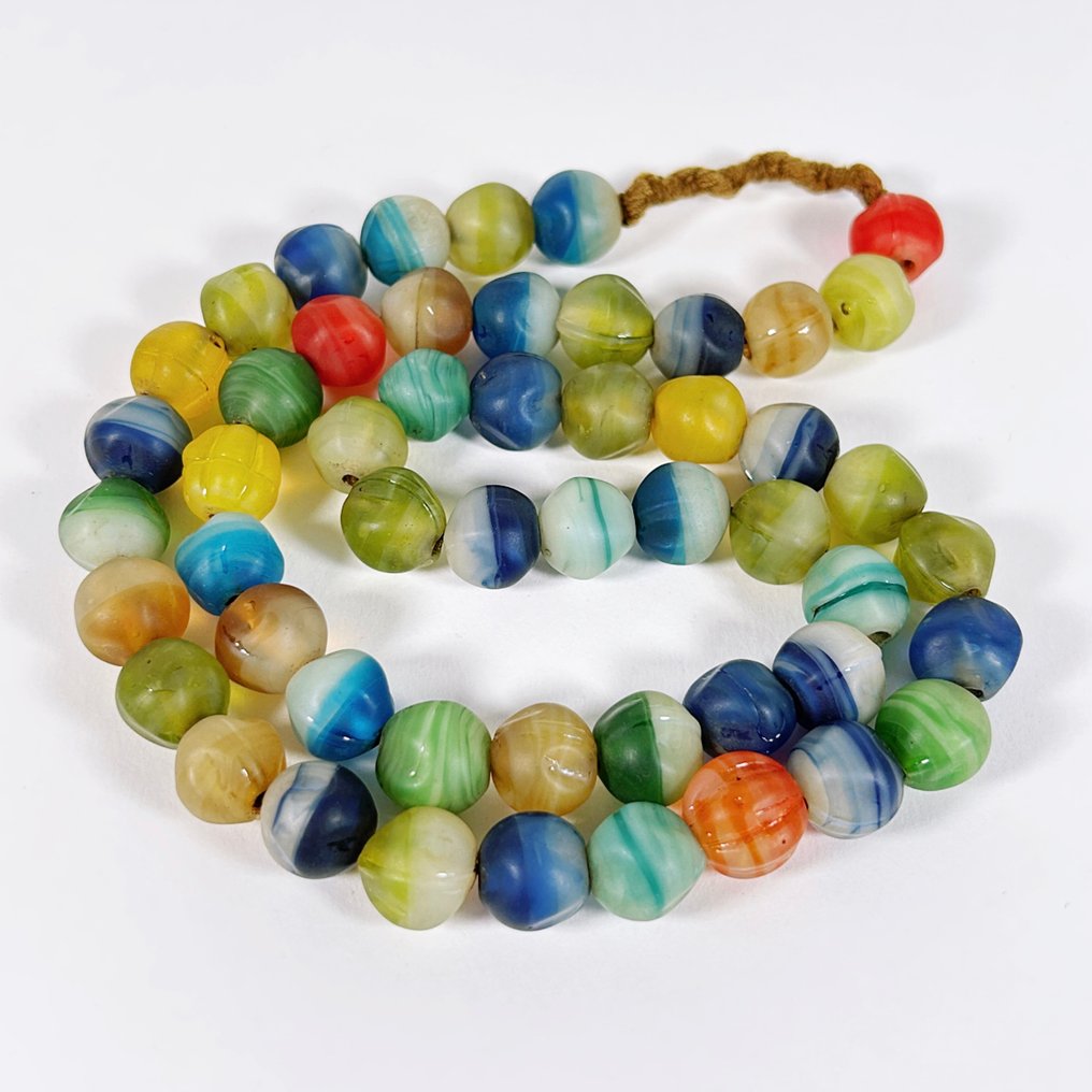 Perle - Ghana - Fargerik glassperle halskjede #1.0
