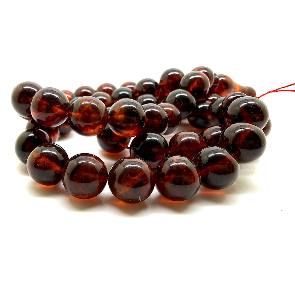 波罗的海琥珀tesbih祈祷珠串，球形，11毫米 - 琥珀 - Succininte #4.3