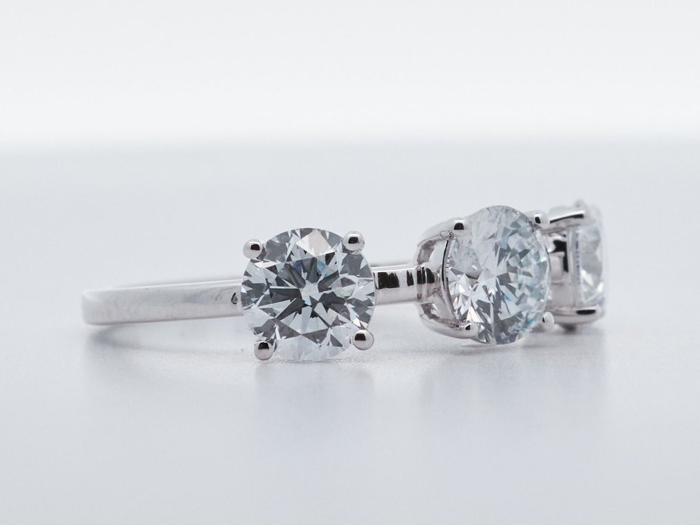 χωρίς τιμή ασφαλείας - Δαχτυλίδι - 14 καράτια Λευκός χρυσός -  2.08ct. tw. Διαμάντι (Εργαστηριακής καλλιέργειας) #1.0