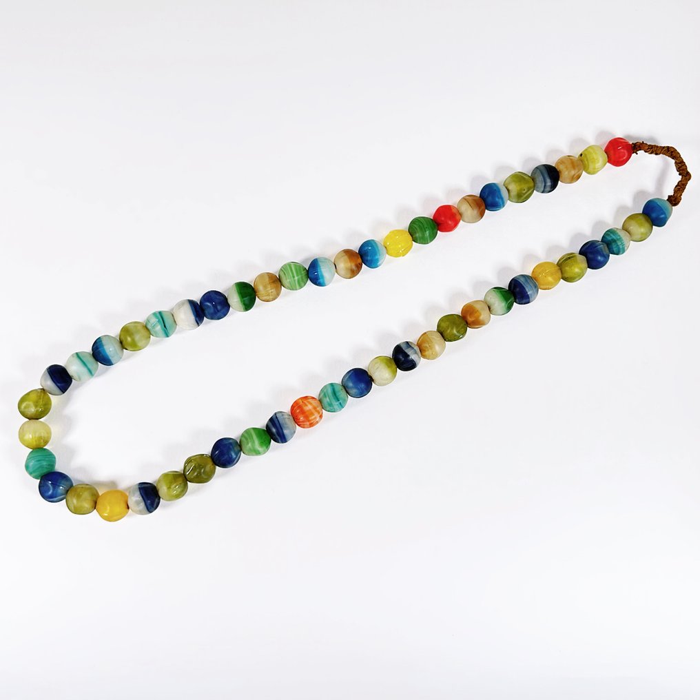 Perle - Ghana - Fargerik glassperle halskjede #2.1