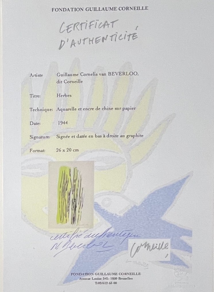 Corneille (1922-2010) - Dessin ancien "Herbes", 1944 #3.2