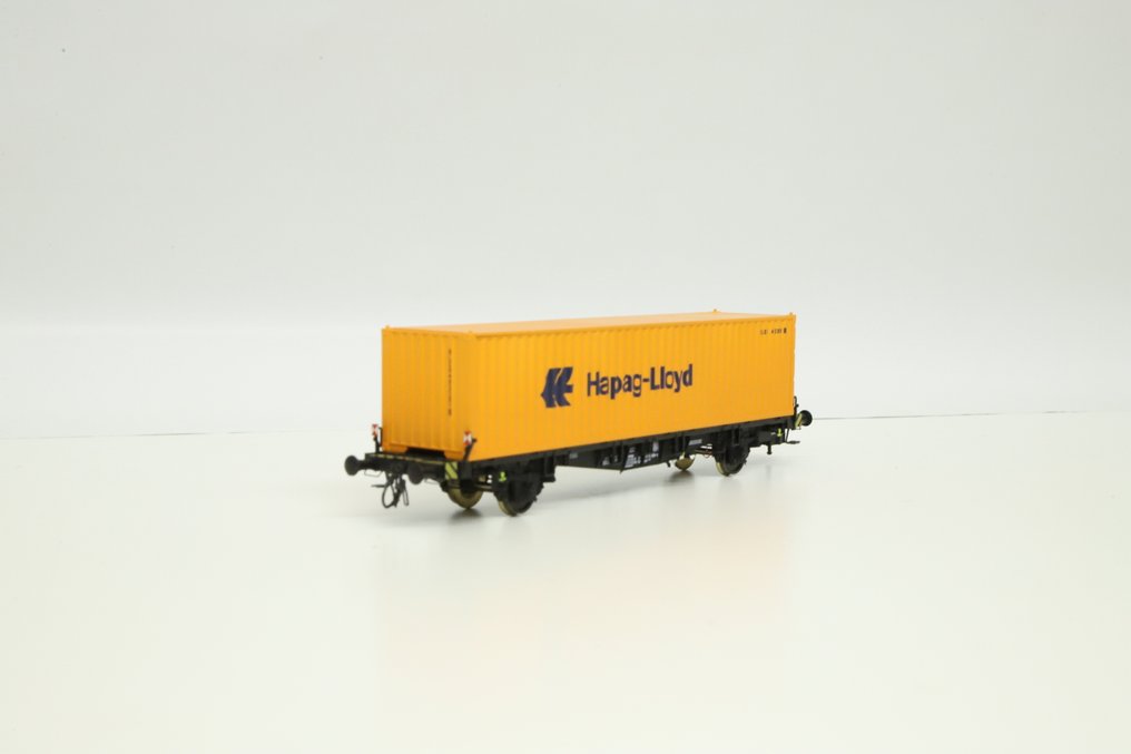 Fleischmann H0轨 - 4242k - 模型火车货运车厢 (2) - 封闭式货车“Hapag-Lloyd”集装箱货车 - DB #1.0