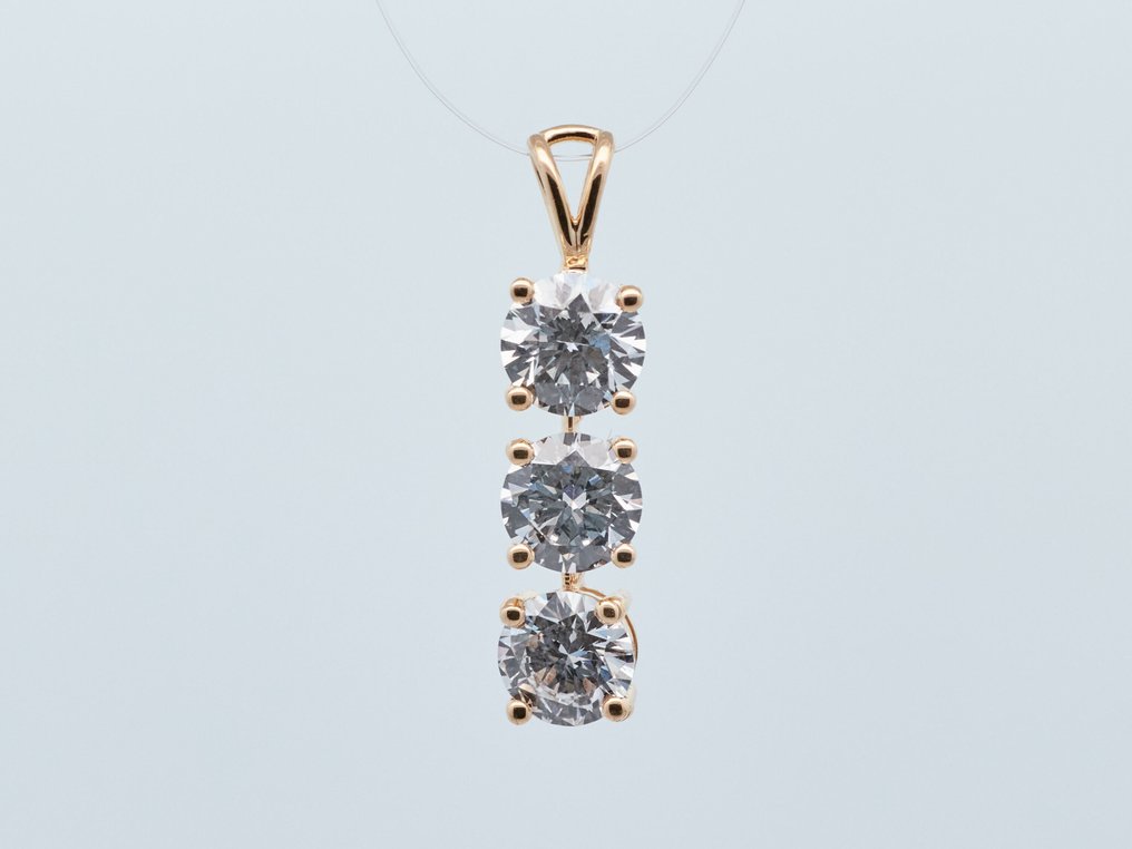 沒有保留價 - 墜飾 - 14 克拉 黃金 -  2.18ct. tw. 鉆石 (實驗室培育) #1.0