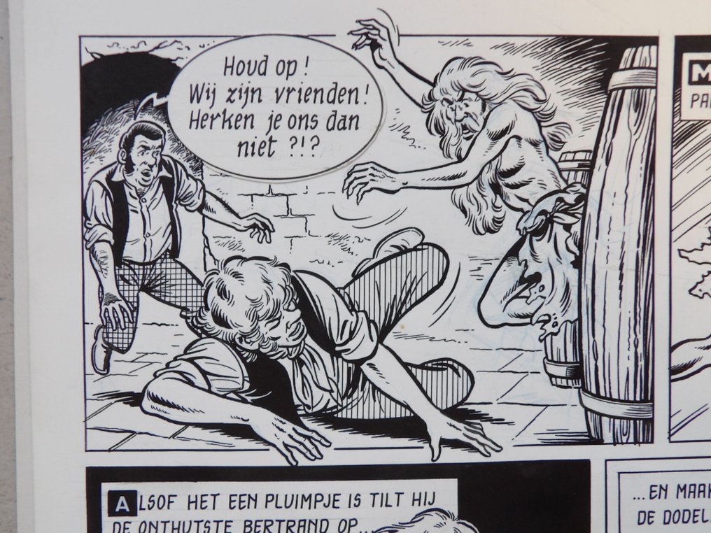 Van Riet, Ron - Robert en Bertrand 73 - De Komeet en het Beest - strook 129 t/m 132 - 1 x original page - 1987 #4.3