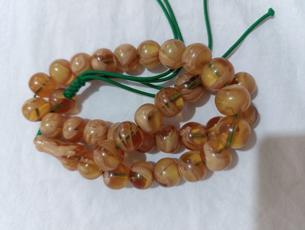 Rosenkrans - Rav - 1970-1980 - Sjældne bønneperler Rosenkrans #4.3