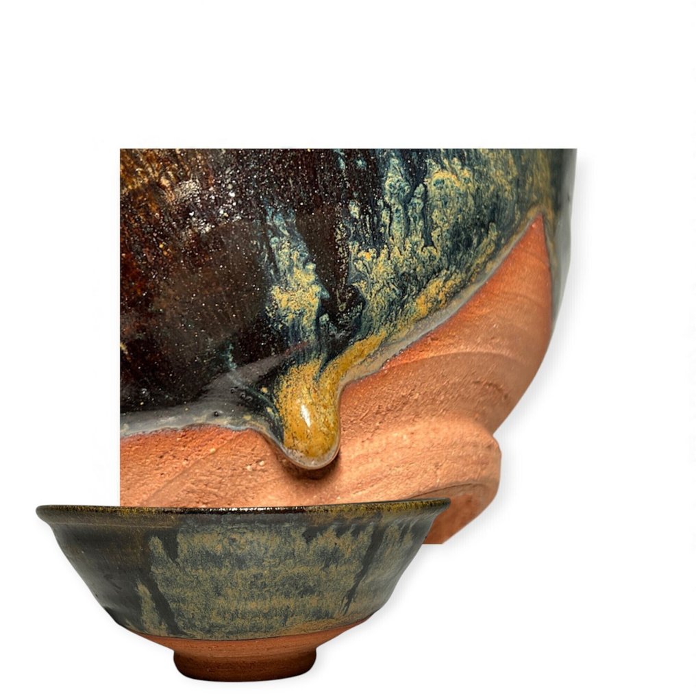 茶道碗(Chawan)配有Yōhen釉效果 - 瓷 - 日本 - Shōwa period (1926-1989) #1.0