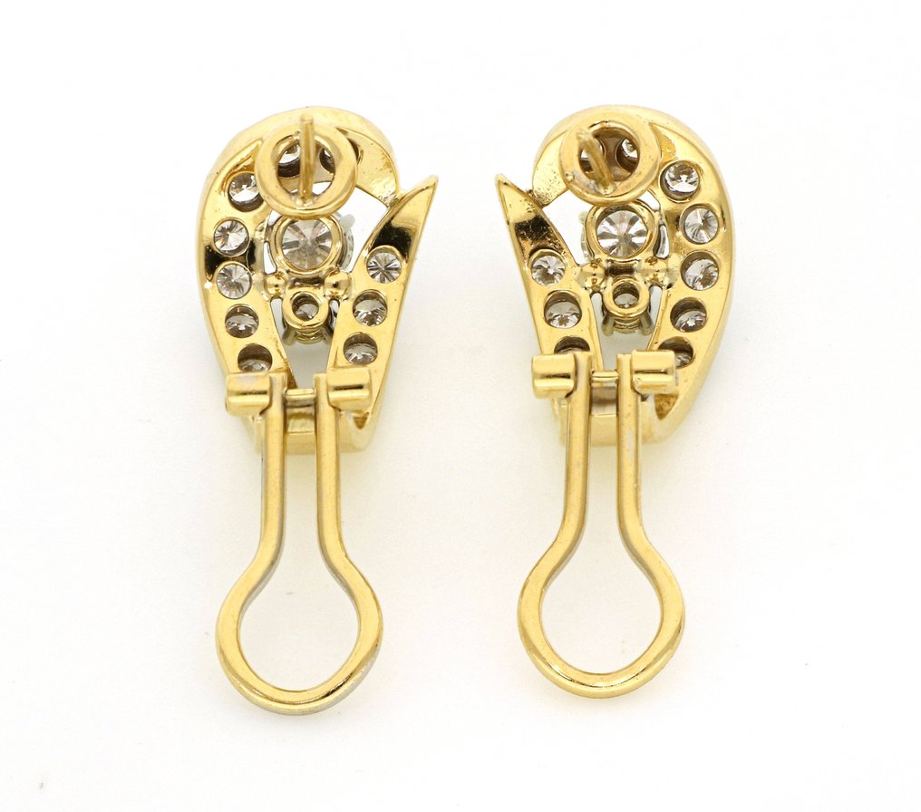 χωρίς τιμή ασφαλείας - Σκουλαρίκια - 18 καράτια Κίτρινο χρυσό -  0.90ct. tw. Διαμάντι (Φυσικό)  - Διαμάντι #1.0