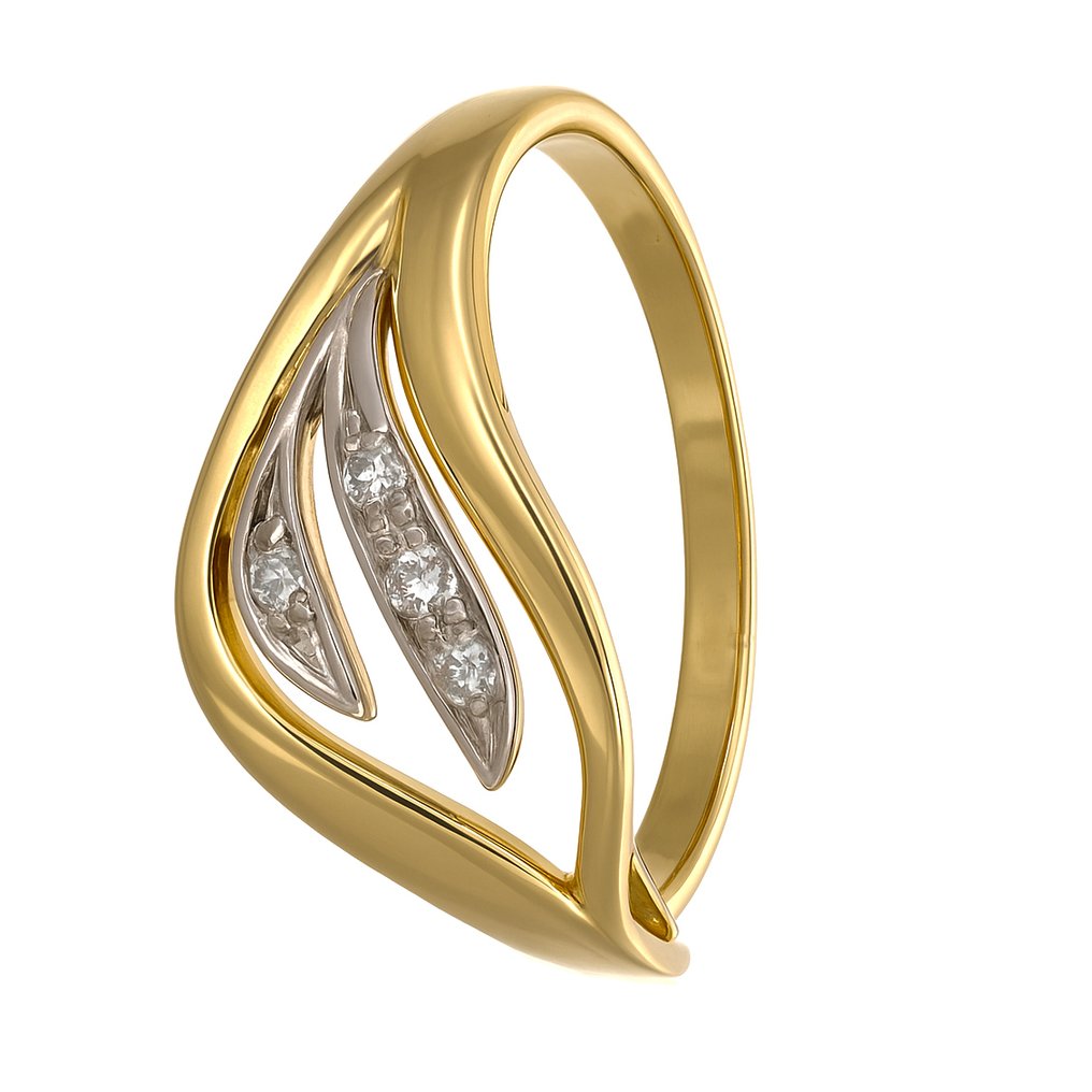 戒指 - 18 克拉 白金, 黃金 - 0.06ct. tw. 鉆石 (天然) #3.2