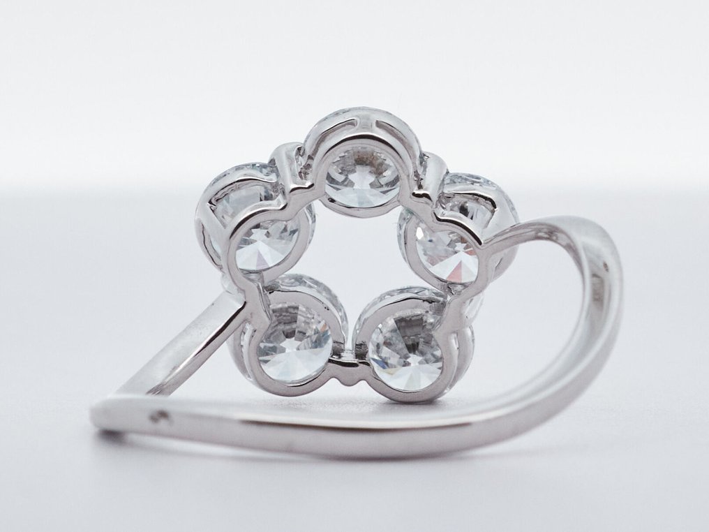 沒有保留價 - 戒指 - 14 克拉 白金 -  2.24ct. tw. 鉆石 (實驗室培育) #3.2