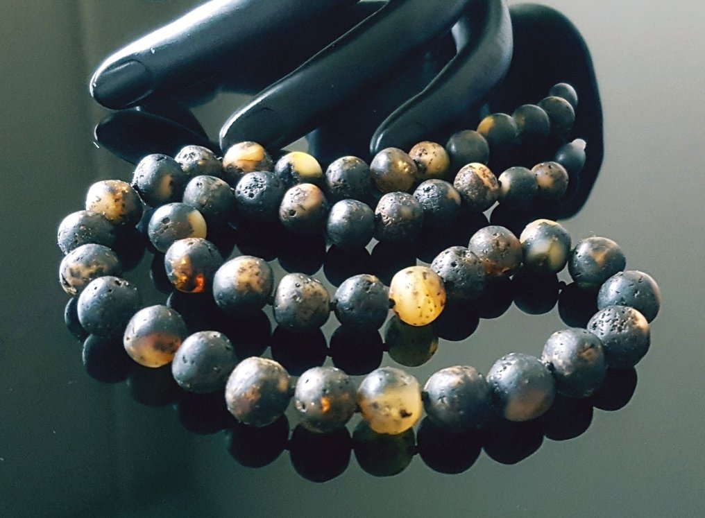 琥珀 复古天然波罗的海琥珀项链圆球琥珀珠，男女通用- 24 g #3.2