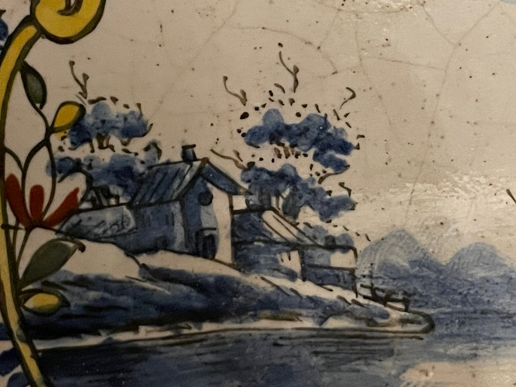 Πολύχρωμη διακοσμητική Bouquetière d'applique Delft - Πλάκα - 18ος αιώνας - Rococo - Delftware #3.2