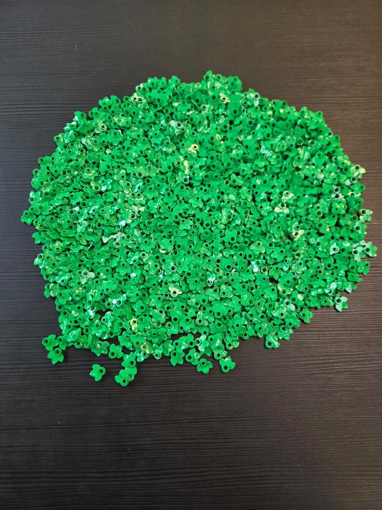 LEGO - 玩具 New Plant Plate Round 1 x 1 with 3 Layered Leaves Bright Green 1050pcs #1.0