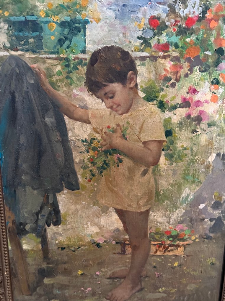 Scuola italiano (XIX-XX) - Fanciullo con fiori #2.1