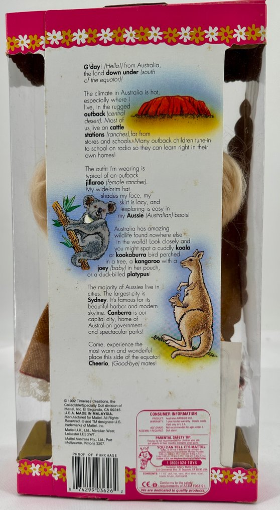 Mattel  - 芭比娃娃 - Australian – Dolls of the World Collection – 1992 - 美國 #4.3