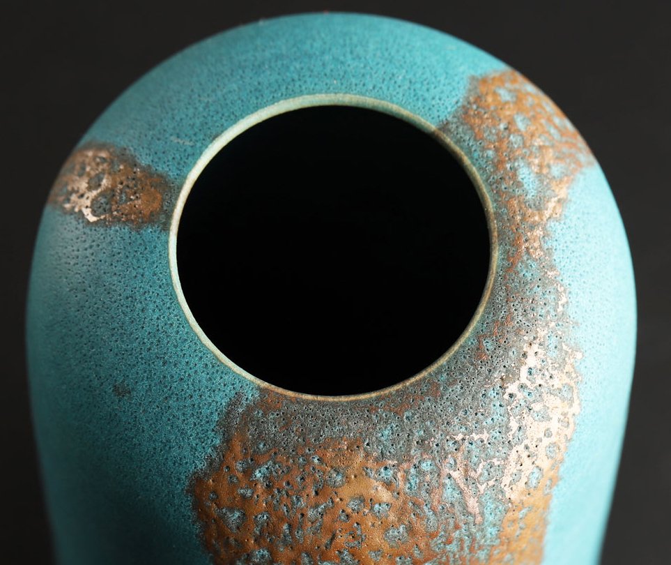 Vaso di indaco nuvola molto fine, marchiato - incluso tomobako inciso. - Ceramica - Morino Hiroaki (b. 1934) - Giappone - Periodo Shōwa (1926-1989) #2.1
