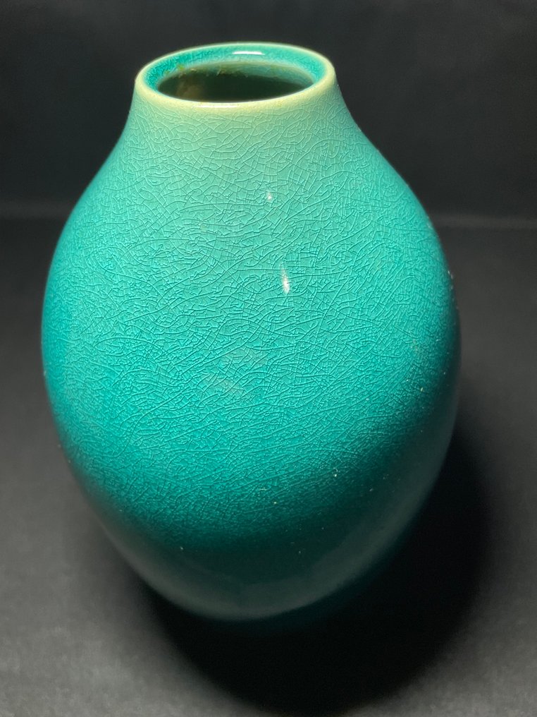 Kiyomizu Ware【清水焼】 - Koyo【光洋】 - Βάζο  - Κεραμικό - Γυαλιστικό σε χρώμα πράσινο τσάι #4.3