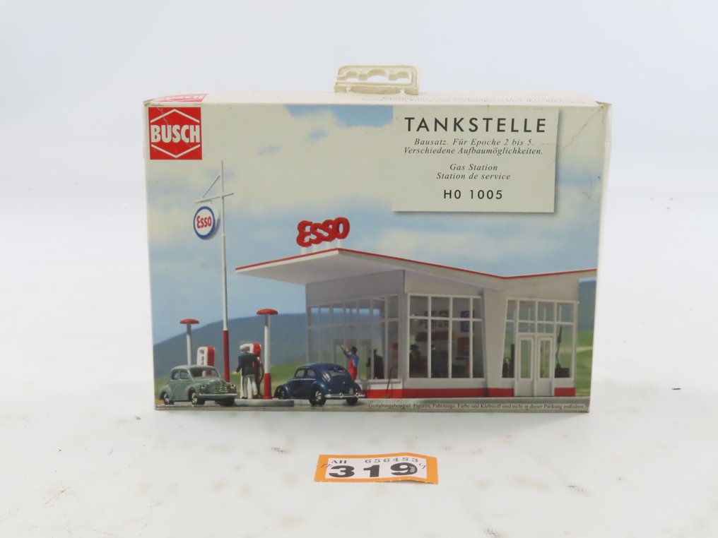 Busch H0 - 1005 - 模型火車建築 (1) - ESSO加油站“Dudok”的积木套装 #2.1