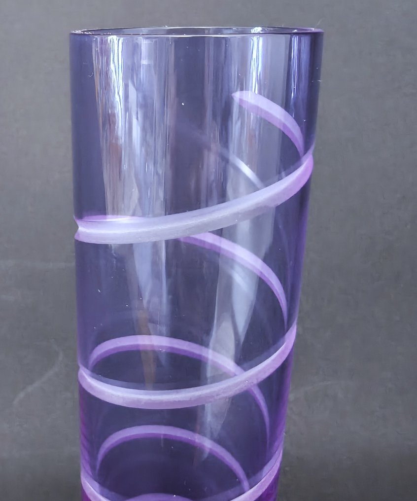 Baccarat - Vase -  « Orgue Spirale » Parma Violet  - Krystall - fullt sett #4.3