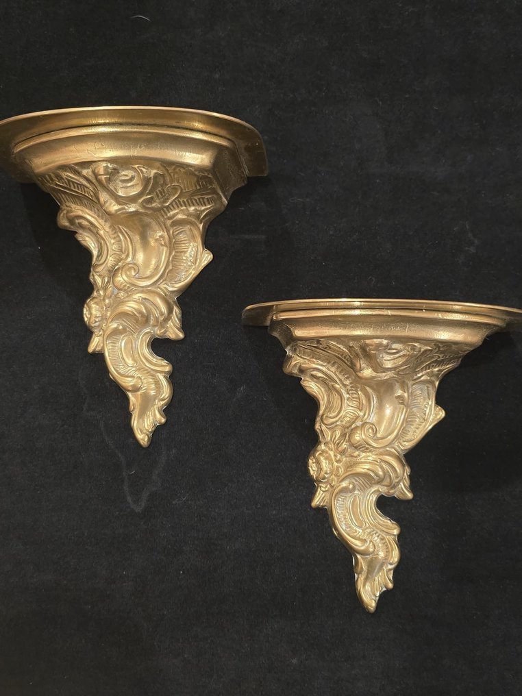 Vegghylle enhet (2) - Messing, Bronse - (h. 16cm) #3.2