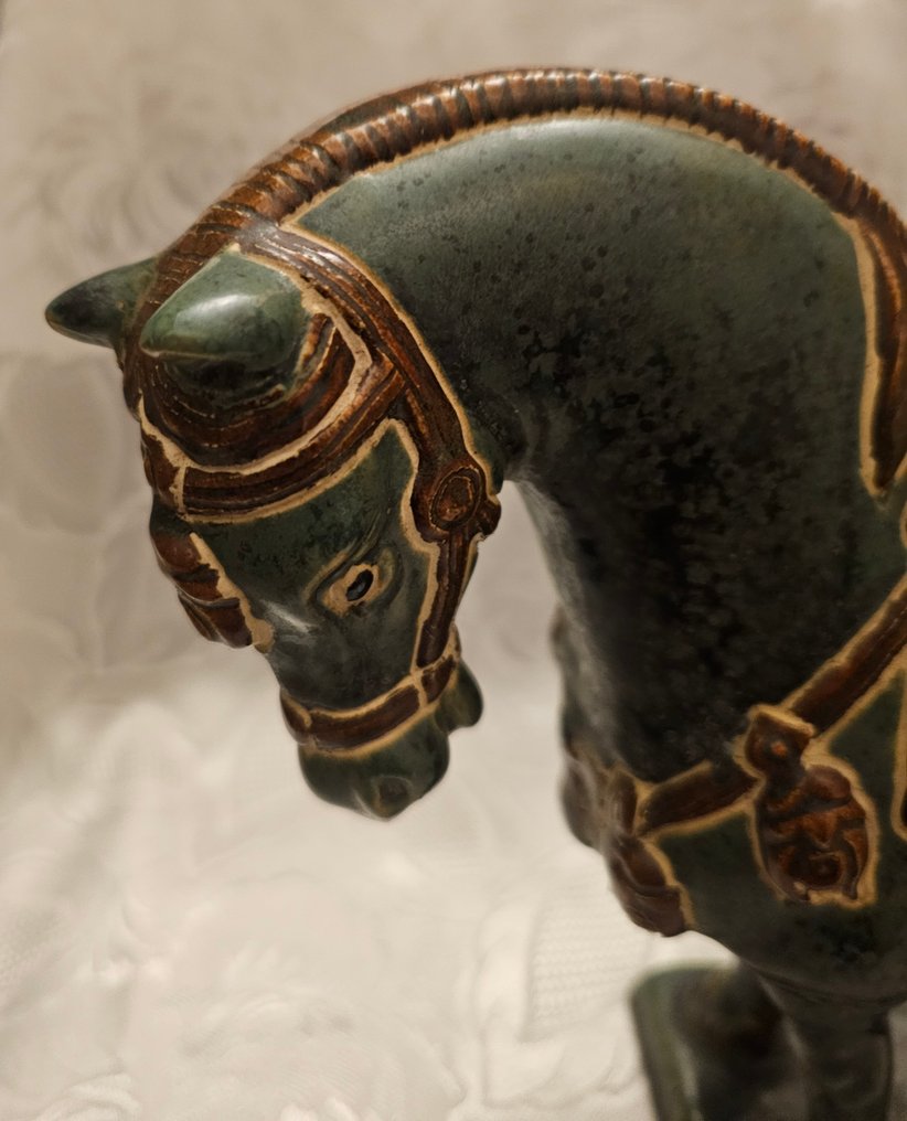 Statue, Groot Terracotta paard - 25.5 cm - Terracotta #3.2